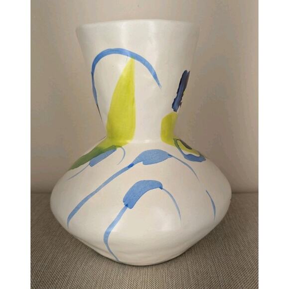 Anthropologie Vase "A Sunday Painter" Bernice Kelly Layla Green Blue Abstract - Picture 3 of 8